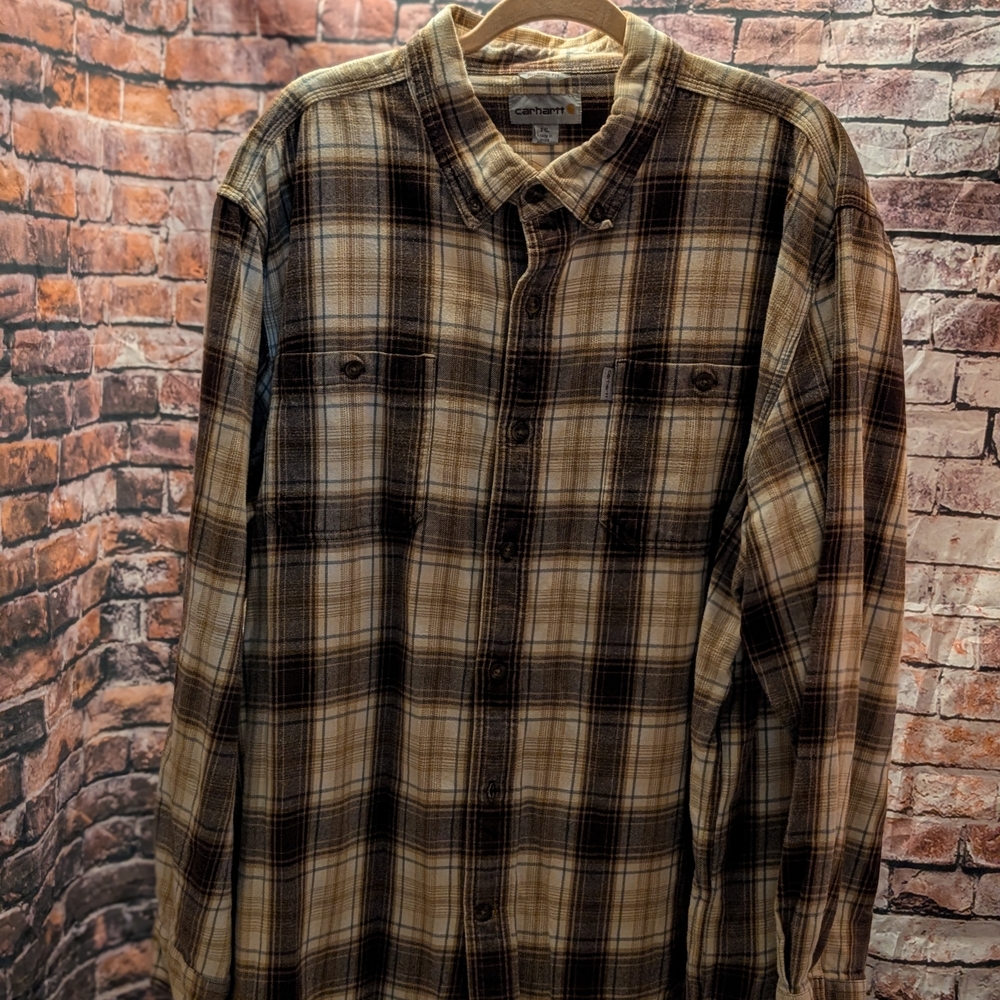 Carhartt Men's Brown Plaid Shirt